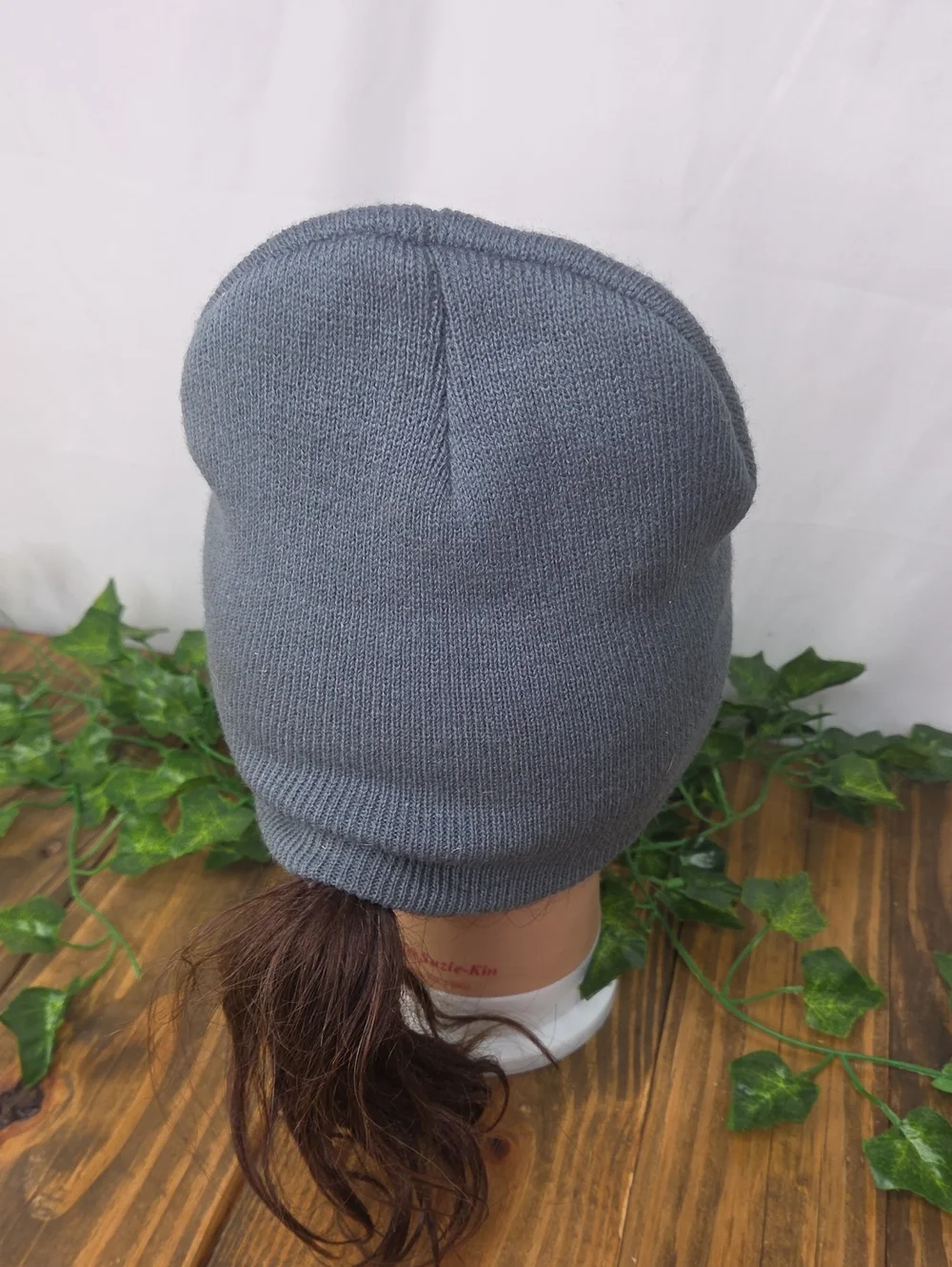 The North Face Gray Ribbed Logo Beanie